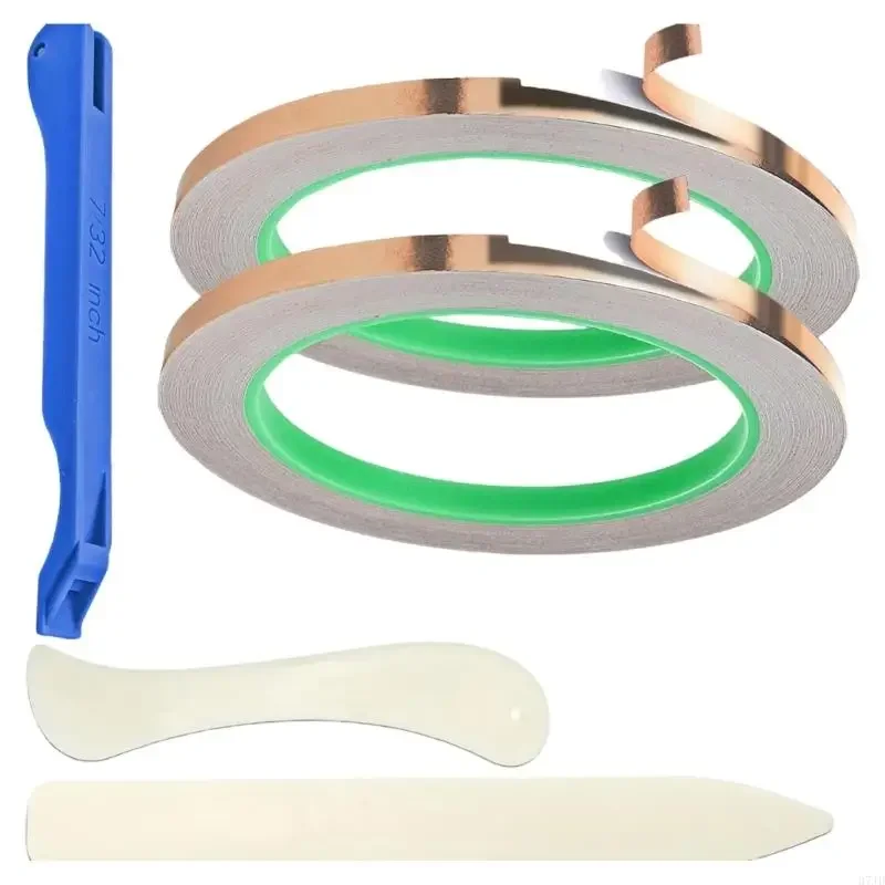 

Double-Sided Conductive Tape Copper Foil Tape Copper Tape for Shielding Paper Circuits Electrical Repairs M4YD