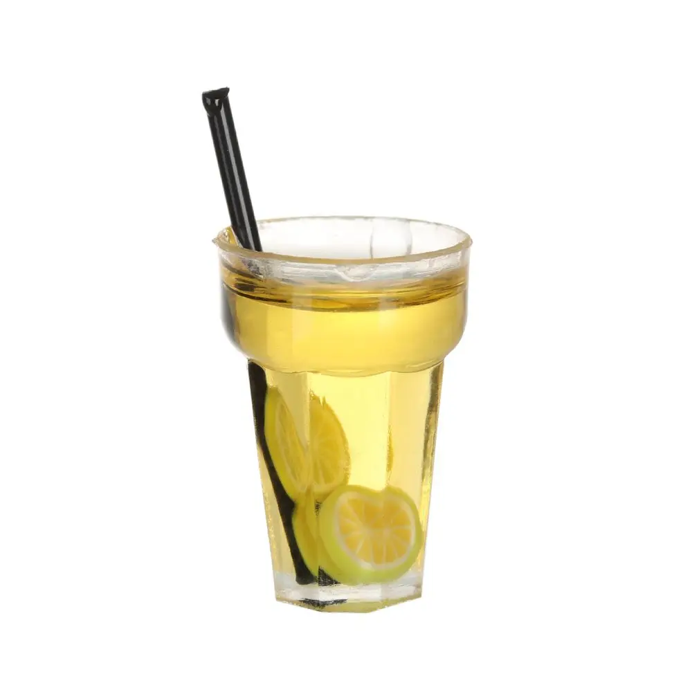 الحلي كوكتيل المشهد الصغير دمية لعبة صغيرة شاي الفواكه المشهد نموذج بيت الدمية الملحقات مصغرة الغذاء اللعب اطلاق النار