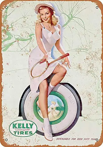 Fsdva Metallschild – Springfield Tires Pinup – Vintage Wanddekoration, Heimdekoration