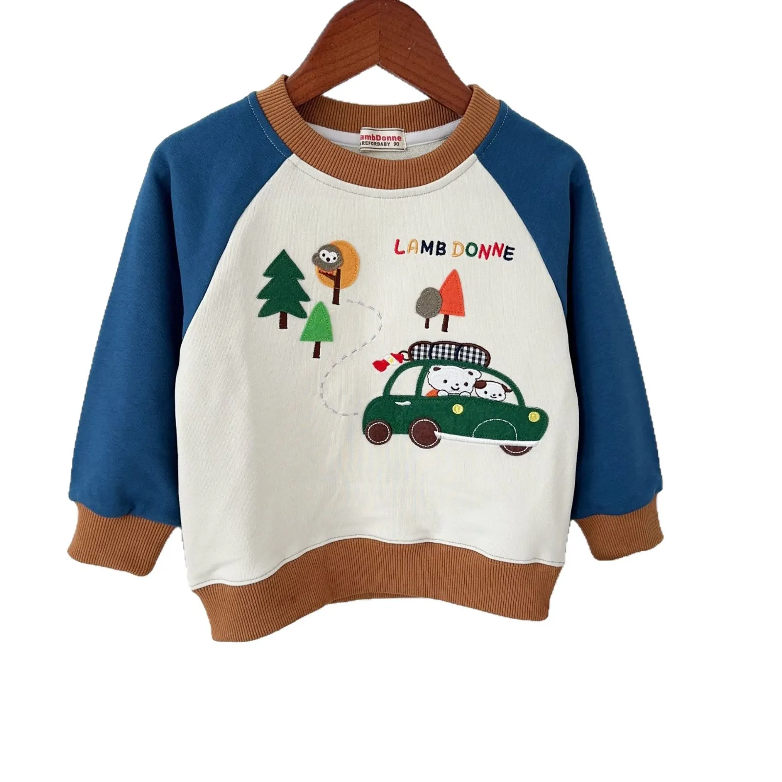 

High Quality Children's Hoodie 2025 Autumn New Item Cute Cartoon Little Bear Car Cotton Boy's Hoodie Children's Top
