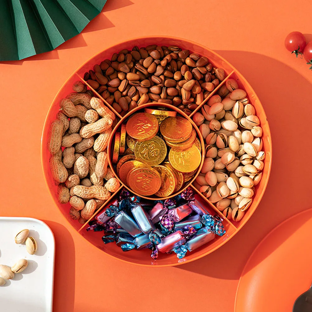 

Dried Fruit Tray Snack Serving Plate Reusable Multi Function Dessert Container Household Portable Nuts Candy Lightweight