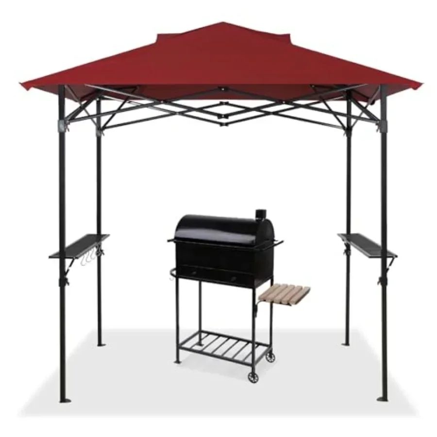 8x5 Pop up Grill Gazebo with Carry Bag  Outdoor BBQ  Tent with Air Vent for Barbeque Picnic and Patio