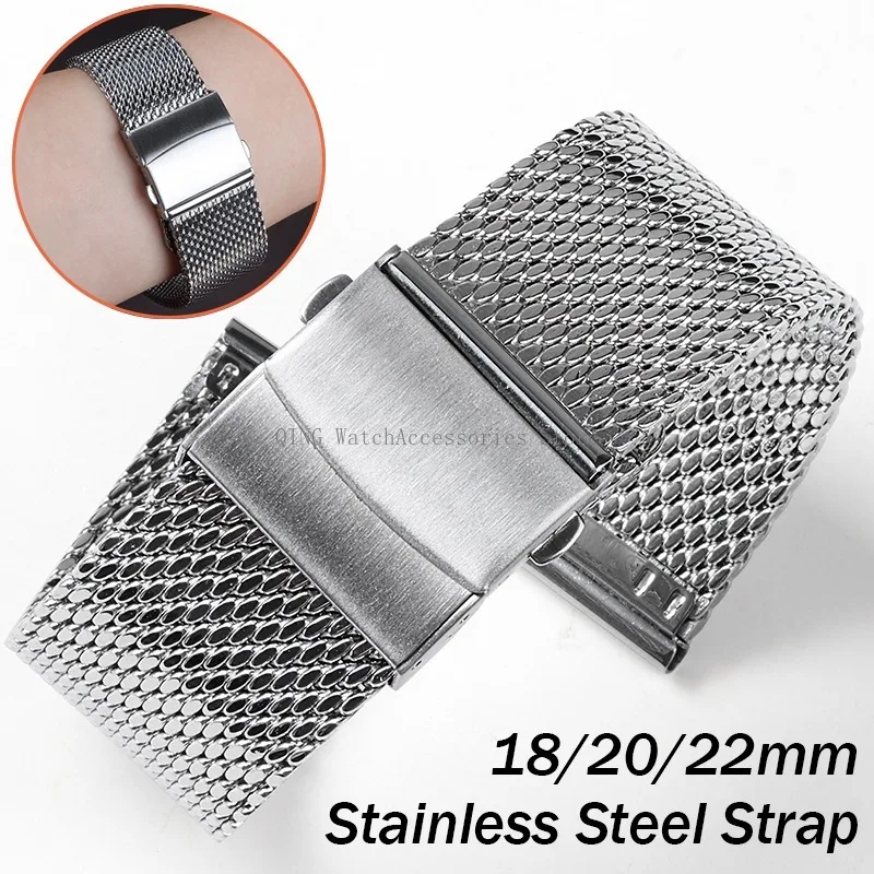 

Universal Stainless Steel Bracelet 1.0mm Milanese Mesh Replacement Strap Quick Release Watchband Men Women Metal Sport Wristbelt