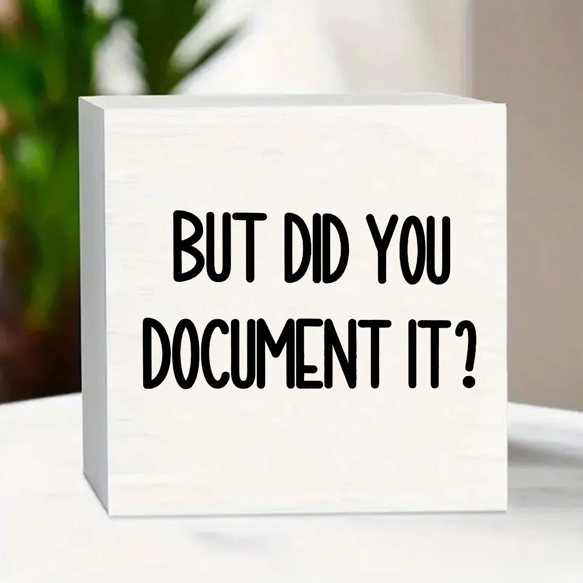 1 قطعة الخشب ولكن هل توثيق ذلك علامة ديكور مضحك مكتب صندوق خشبي تسجيل ديكور مكتب المنزل ريفي مزرعة مربع مكتب