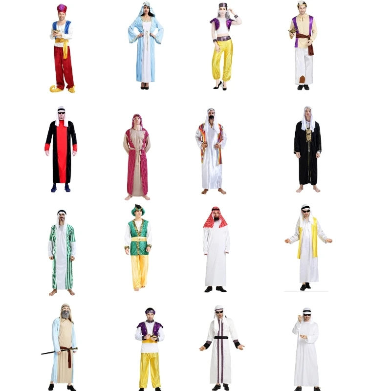 

Halloween Dress Up Costume for Adult Women Men Arabian Costume Accessories 449B