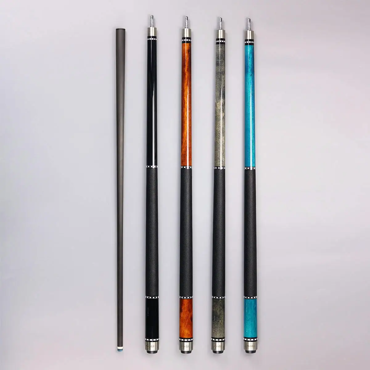 3/8-8 Radial Joint VanQS Hotsell Handmade 1/2-pc Carbon Fiber 12.5mm Tip Billiard Pool Cue with Joint Protector RealLeather Grip