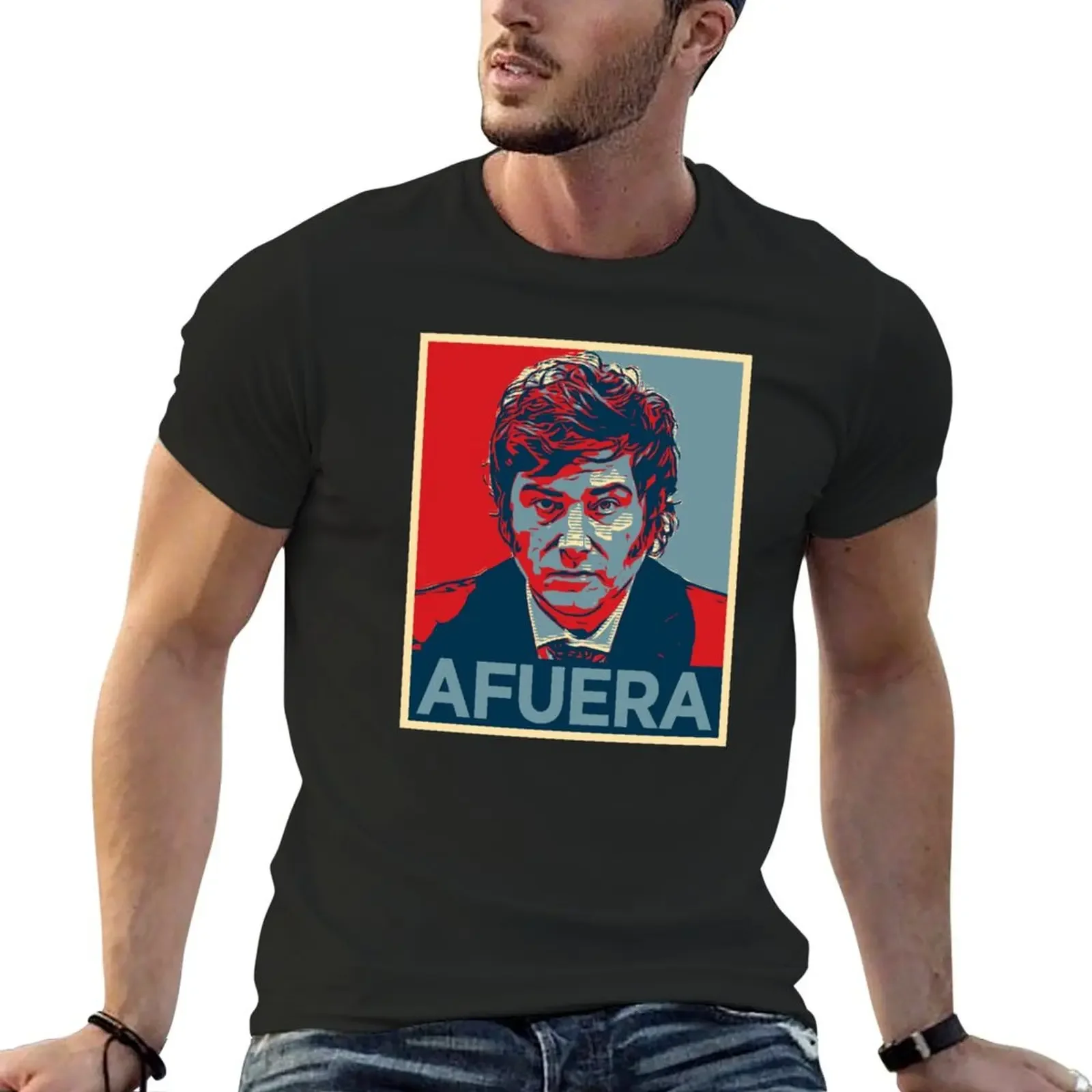 Javier Milei AFUERA Presidente Argentina Viva La Libertad Carajo! T-Shirt anime t shirts tops mens plain t shirts