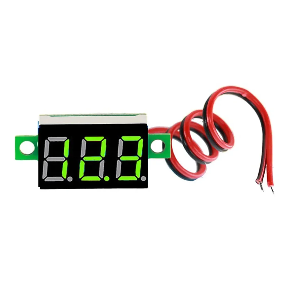 1pc 0.36 Inch LED Digital Voltage Table 2-line DC Voltage Table Red Blue Green DC4.5-30V Voltmeter LED Display Measuring Tool
