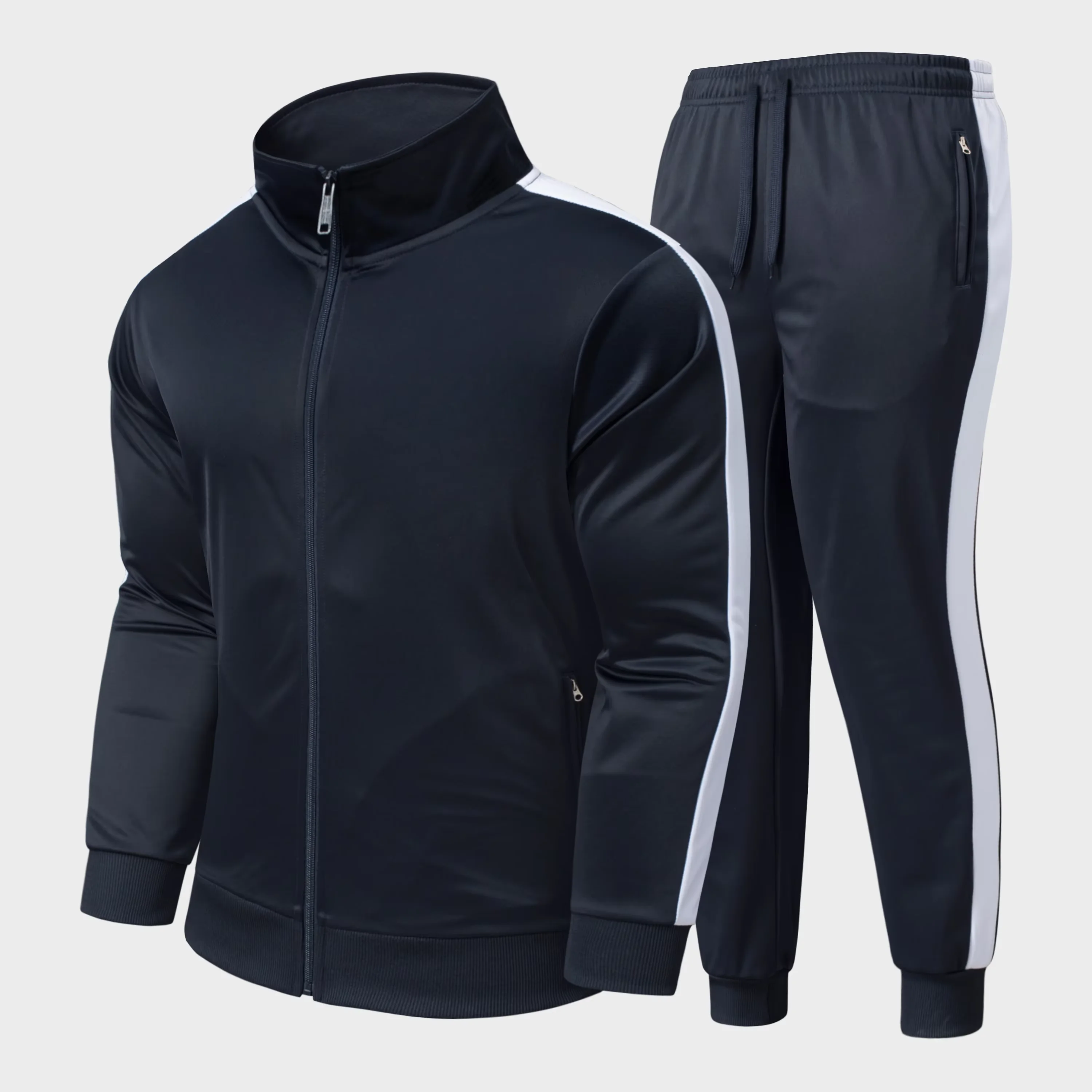 

2Pcs Men's Motorcycle Jacket Pants Suit Fashionable Riding Cardigan Jacket Trousers Autumn Winter New High Street Handsome Suit