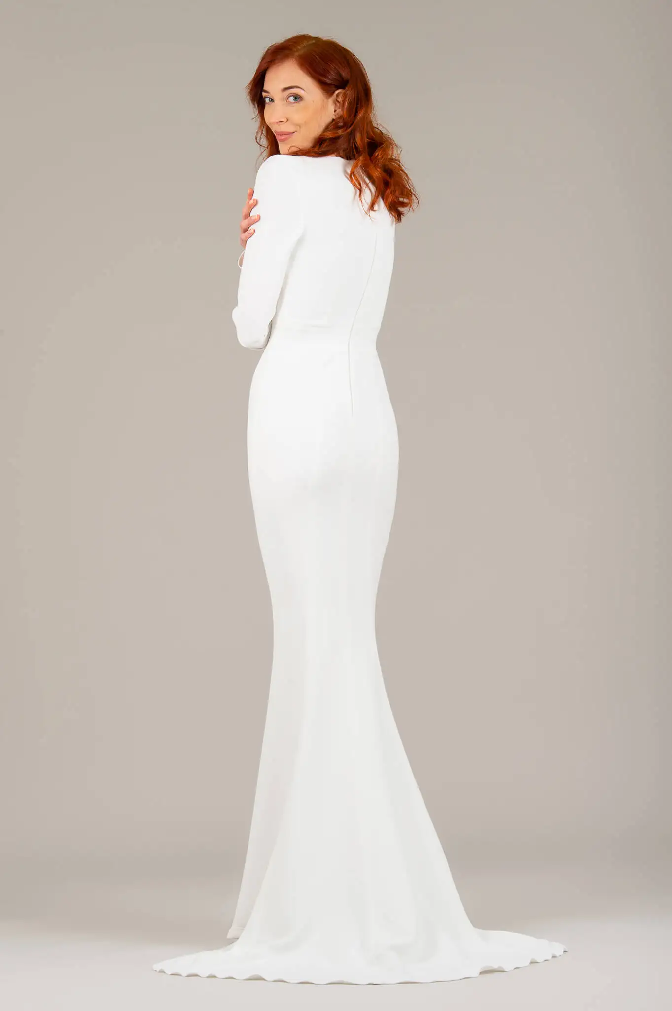 Gaun Pengantin Putri Duyung Sipil Kustom Gaun Pengantin Pernikahan Negara Slim Fit Lengan Panjang 2025 Gaun Pengantin Sederhana Vestido De Novia untuk Wanita