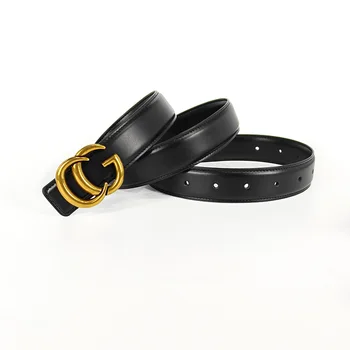 High Quality Luxury Designer Women's Fashion Genuine Leather Belts Female CG Letter Buckle Dress Jeans Belts For Woman Elegant