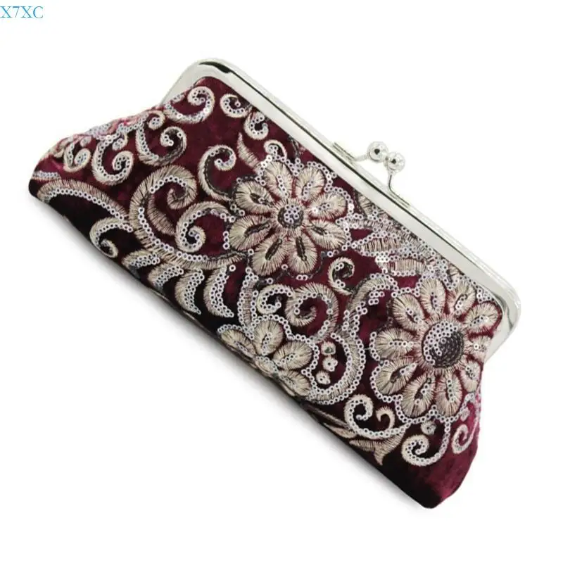 

X7XC Retro Beaded Evening Clutch Bag With Rhinestones Embellishments For Women