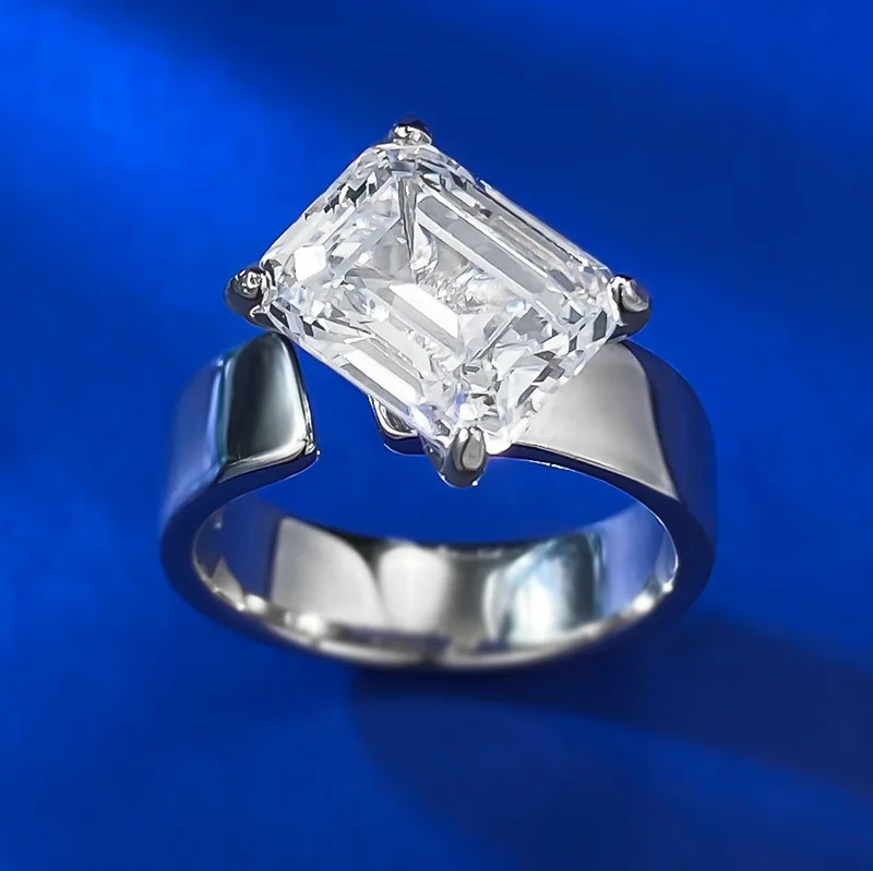 Imagem -03 - Anéis de Prata Esterlina para Mulheres Carat d Cor Vvs Moissanite Diamante Anel de Noivado Feminino Anel de Casamento 925