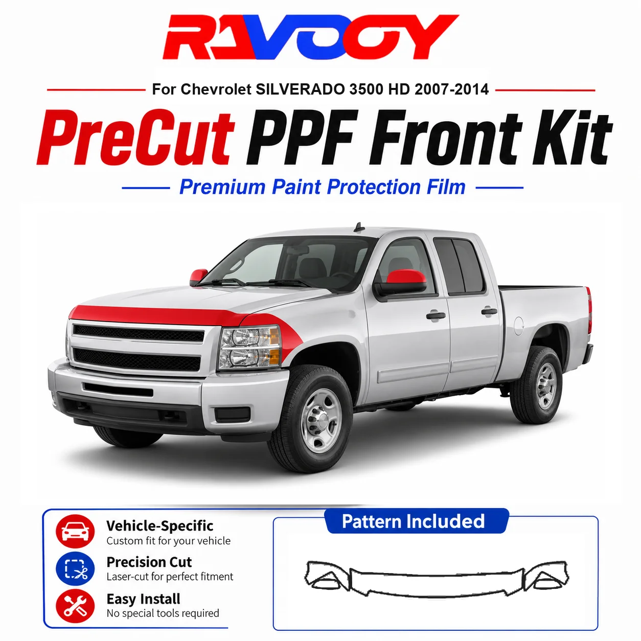 

8.5mil TPU Precut PPF Kit For 2025-2026 Acura ADX - Hood, Partial Fenders & Full Mirror Set - Self-Healing Gloss Clear Bra Film