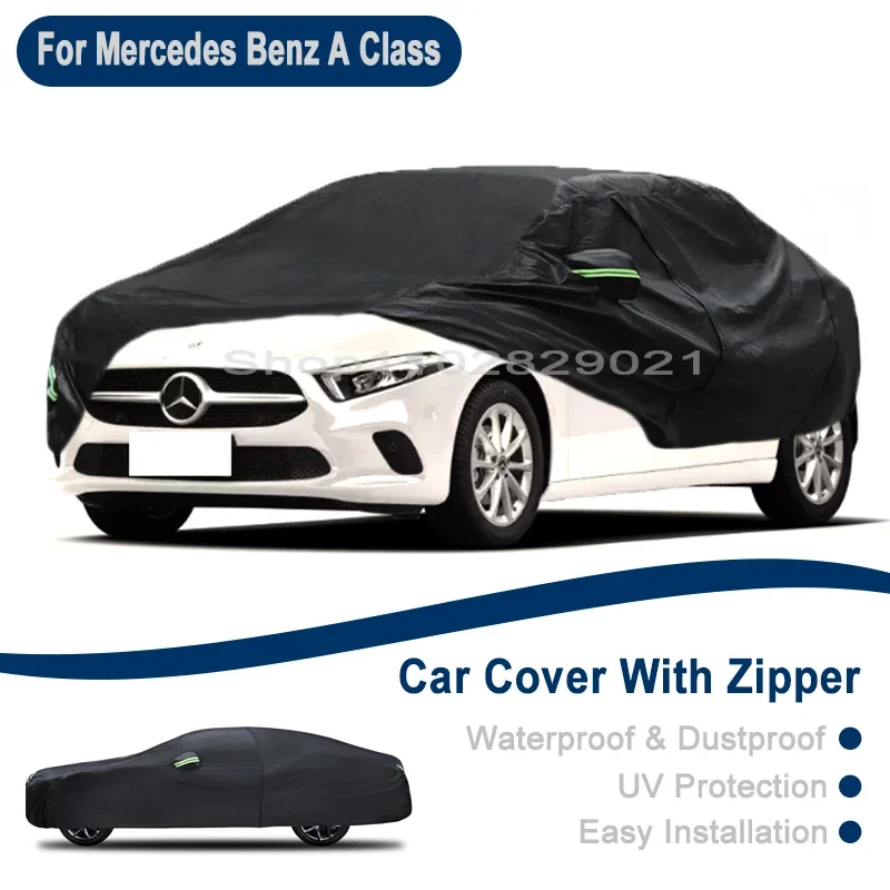 

Outdoor Full Vehicle Cover For Benz A Class W168 W169 W176 - Side Zipper Design, Waterproof Dustproof Sun Protection Car Cover