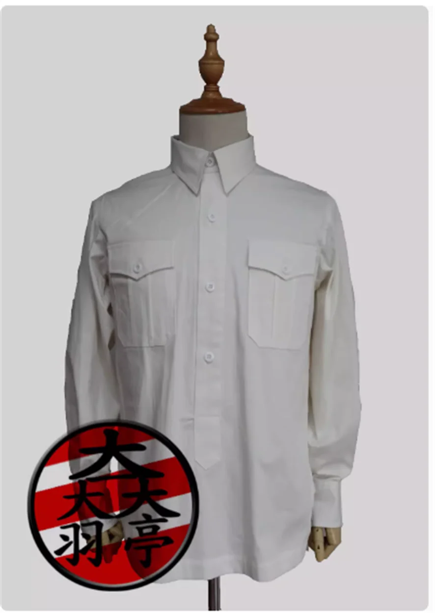 

German pointed collar shirt, white British style uniform