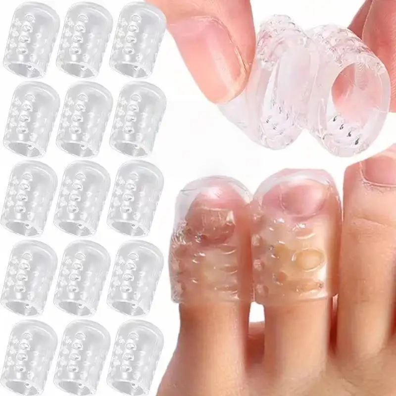 20pcs Transparent Toe Protectors – Elastic Covers Prevent Blisters, for Sensitive Feet & Shoe Comfort