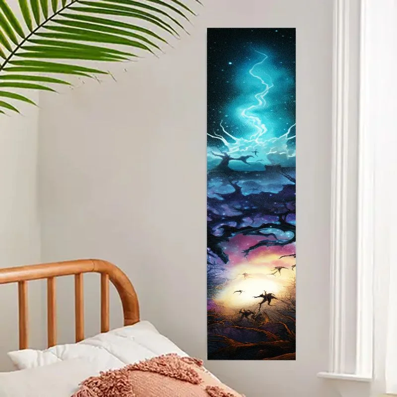 VIKAMA Warm Tone Dandelion Hallway Runner Mat, Vintage Wood Grain Floral Print Washable Anti Slip Entryway Rug