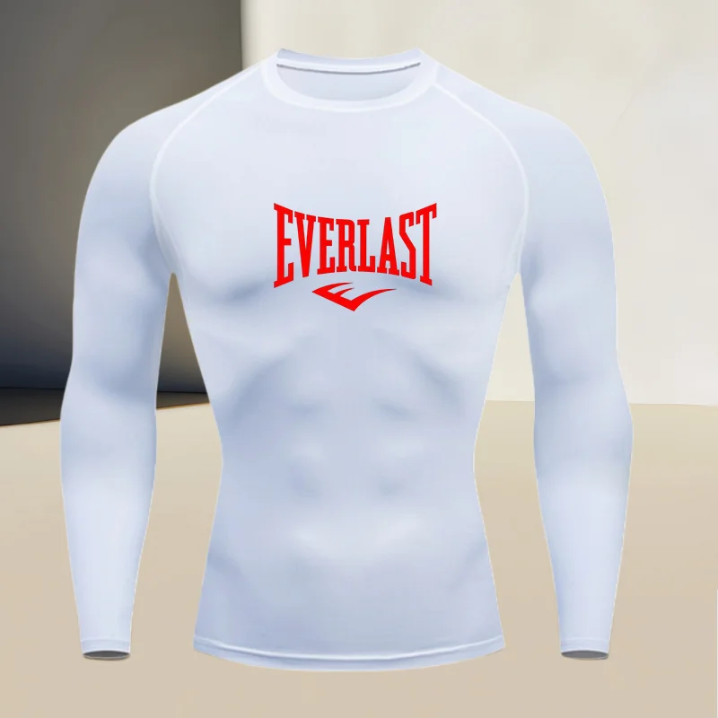 Men's long sleeved round neck thin sports tight fitting quick drying T-shirt muscle shaping clothes high elasticity diving suit