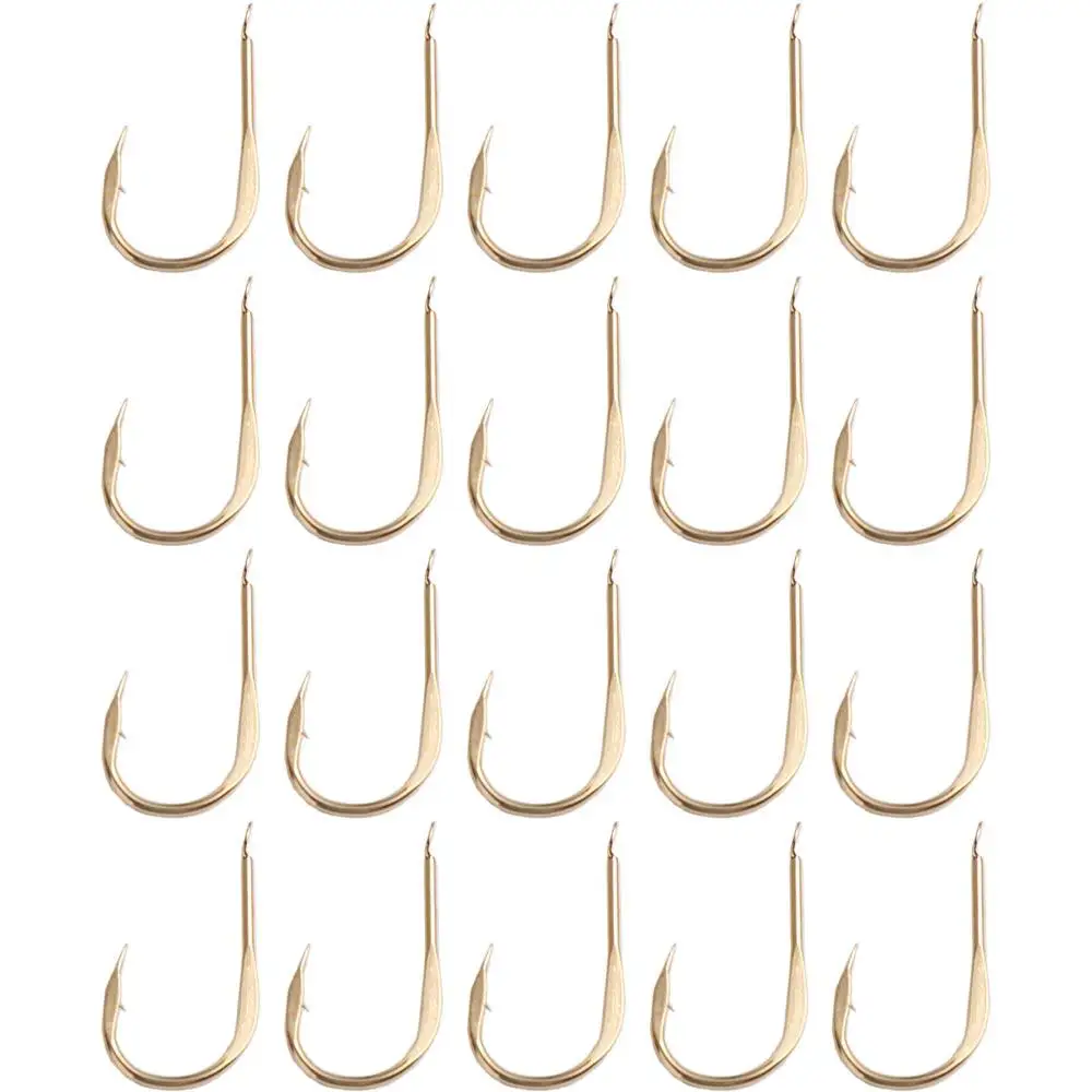 20Pcs/Pack High Carbon Steel Golden Fishing Hooks Single Sharp Barbed Hook Barbed Puncture Strong Gold Fish Hooks Fishing Lover