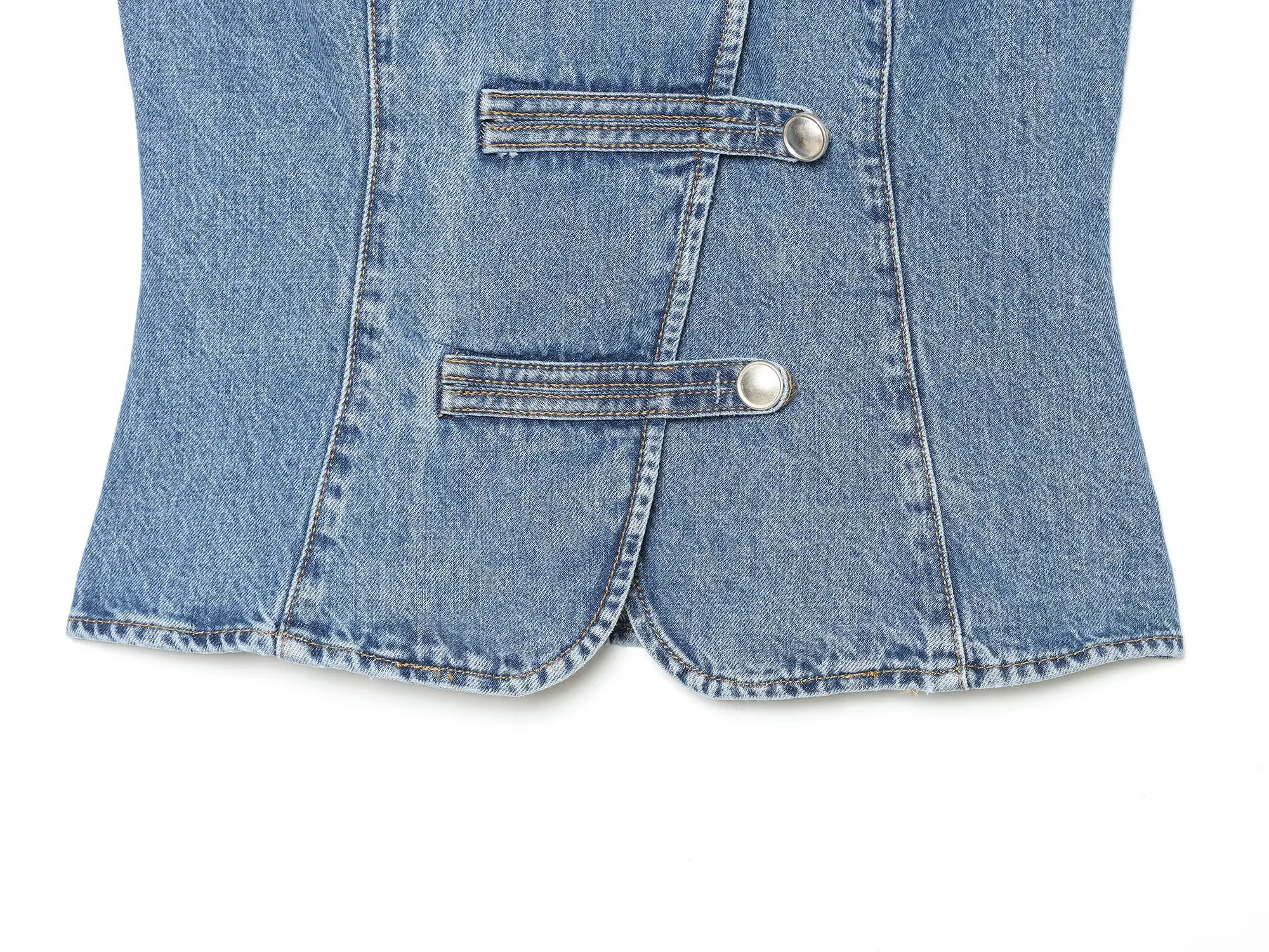 TFMLN Elegante Damen-Weste mit Stehkragen, ärmellos, Sommer-Mode, High-Street-Stil, unregelmäßige Einreiher-Tanktops, Neu 2026 – Detail 7