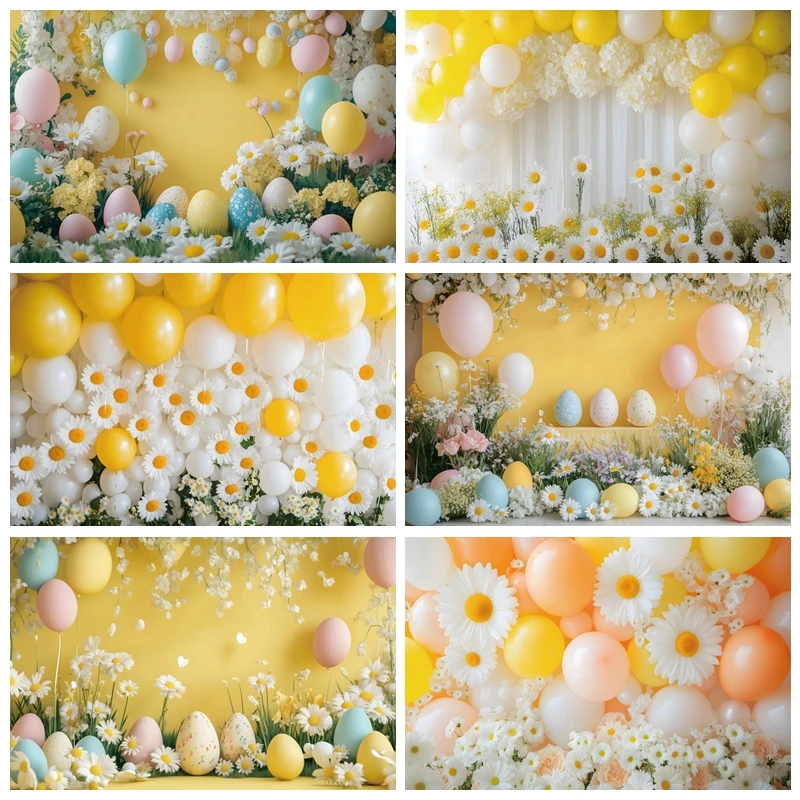 

Easter photography Backdrop Easter Egg Blooming Flowers Family Party Decor Kids Adults Portrait Photography Background Studio