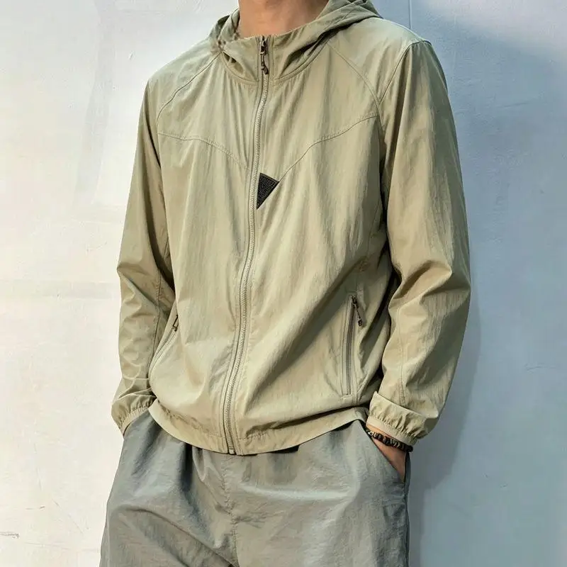 Men's Camping Style Hooded Jacket, Breathable UV Protection Coat, Lightweight Quick Dry Outdoor Commuter Outerwear