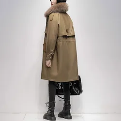 Fashion Fox fur collar Down Jacket For women Winter 2025 New Korean version Thick Parka Warm Overcoat Female Long Puffer Coats