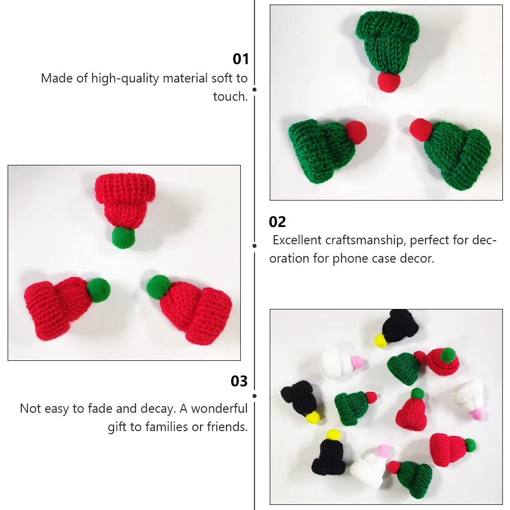 

20Pcs DIY Mini Woollen Hat Perfect for Cell Phone Decor Clothes Shoes Bags Accessories Mini Hat Creative Decor