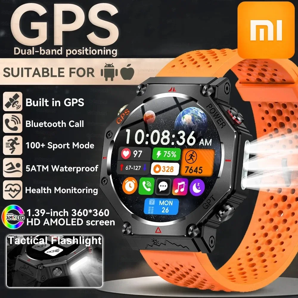 

Xiaomi 6237 T-Rex 3 GPS Смарт-часы Двухдиапазонный GNSS Bluetooth-вызов 5ATM Водонепроницаемый компас Тактический фонарик Спортивный браслет Мужчины