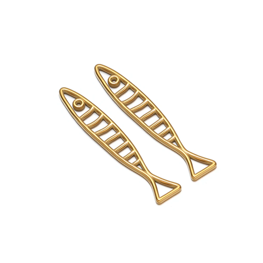 5Pcs Stainless Steel Ocean Fish Charms for DIY Craft Jewelry Necklaces Making Bracelets Findings Earrings Supplies Wholesale
