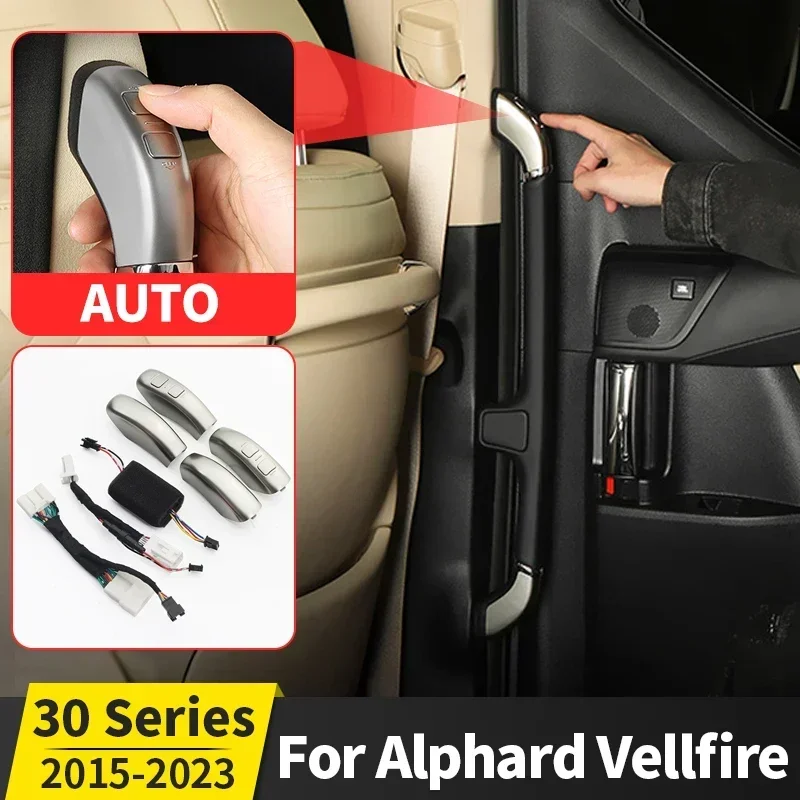 Door Handle Auto Open Close Button For Toyota Alphard Vellfire 30 Series 2015-2023 2022 2021 AH30 Upgraded Interior Accessories