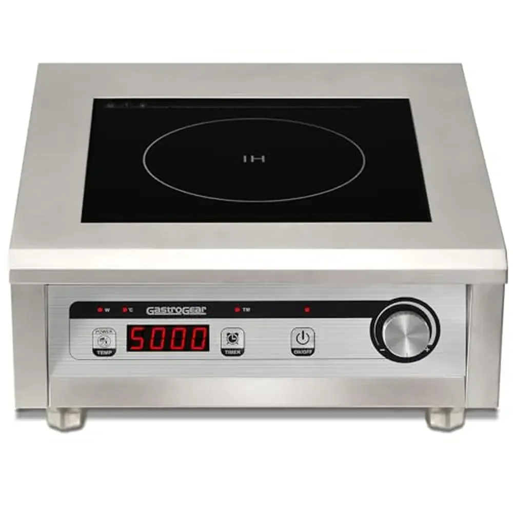 Commercial Induction Cooktop 5000W 220V Countertop Burner Hot Plate Electric Stove Kitchen Stainless Steel Crystal Panel High