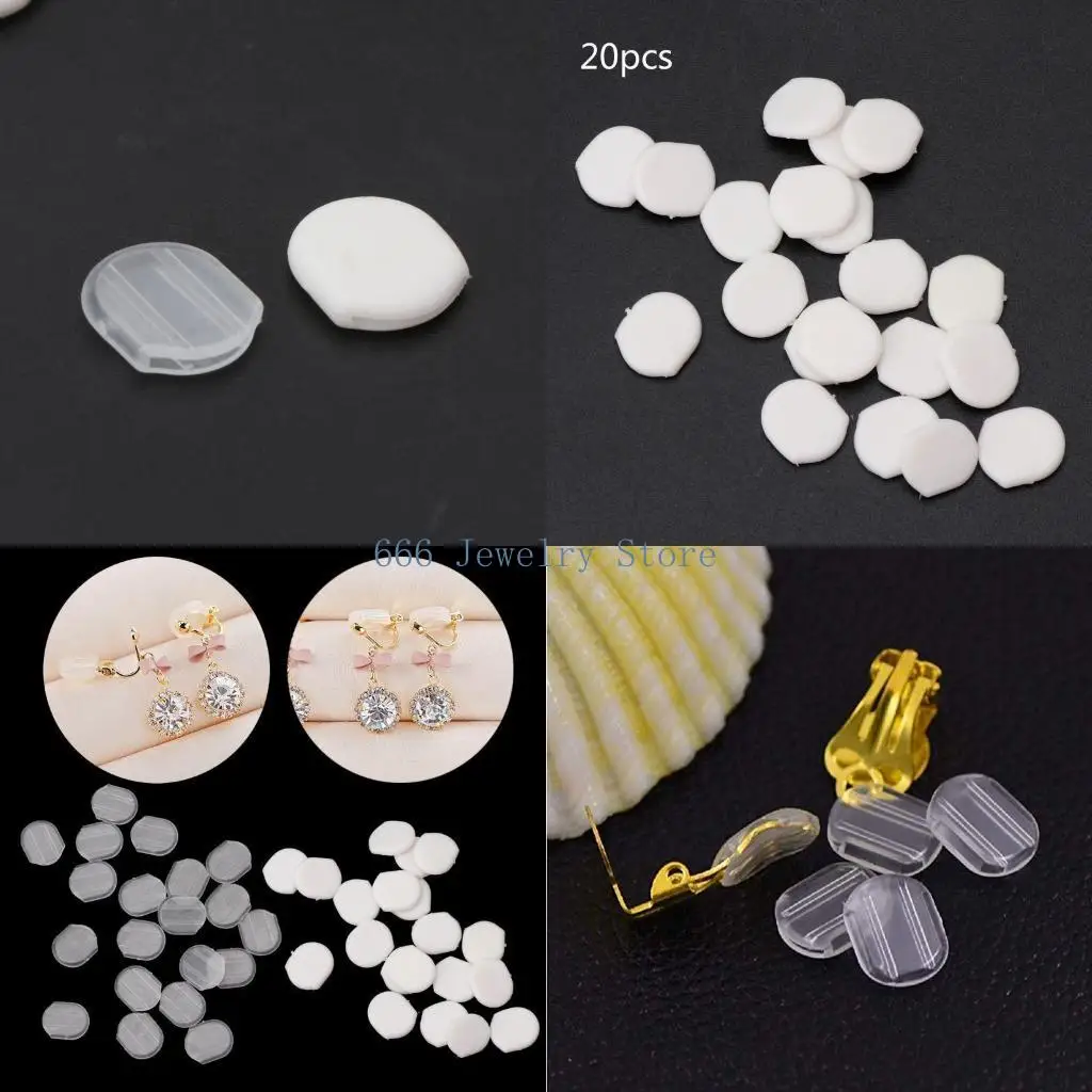F2TD 20Pcs Earring Cushions Earring Support Pads Silicone Earring Stabilizers Craft