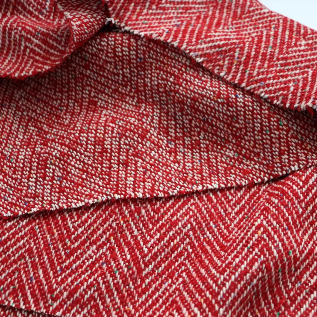 20% lana a spina di pesce addensato Tweed tessuto tinto in filo con punti colorati per cucire cappotto Blazer fai da te