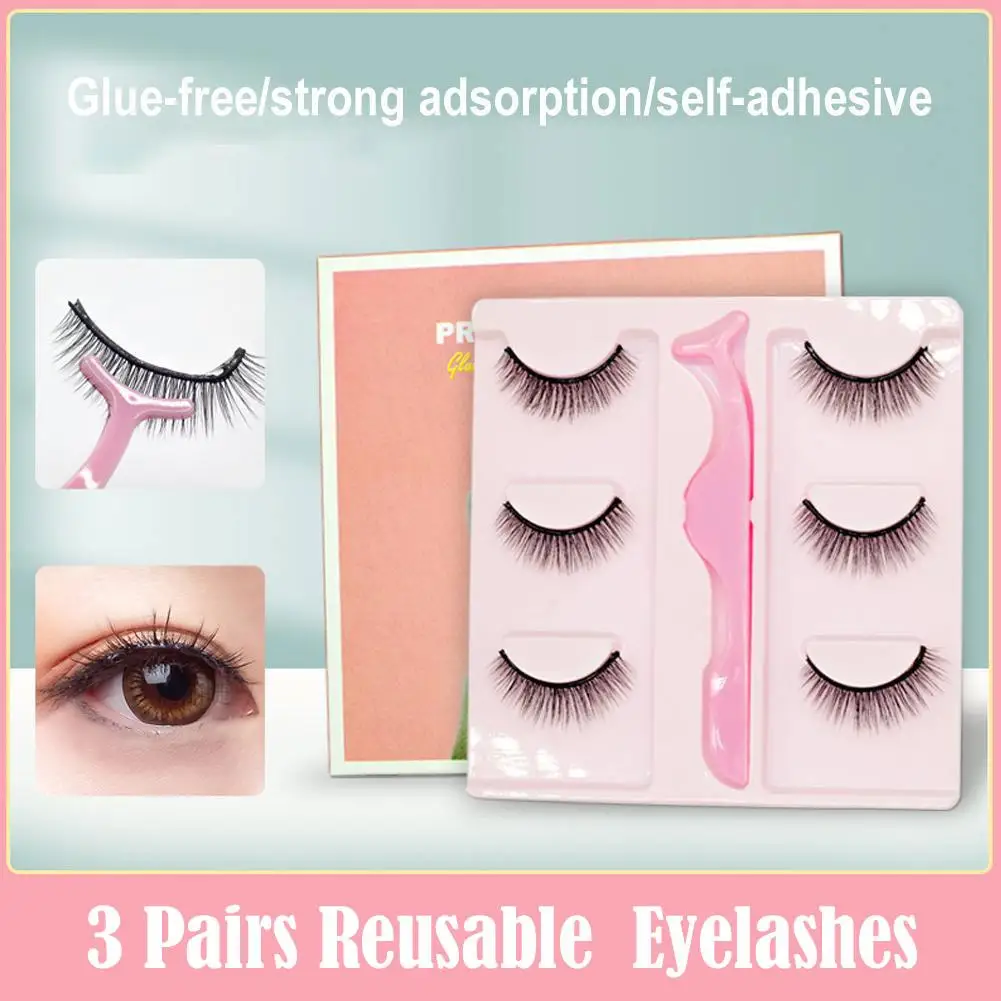 3 Pairs Long Section Real Mink False Eyelashes Thick Lashes Supplies Eyelash Beauty Extension Fake Tools Lashes A9S9