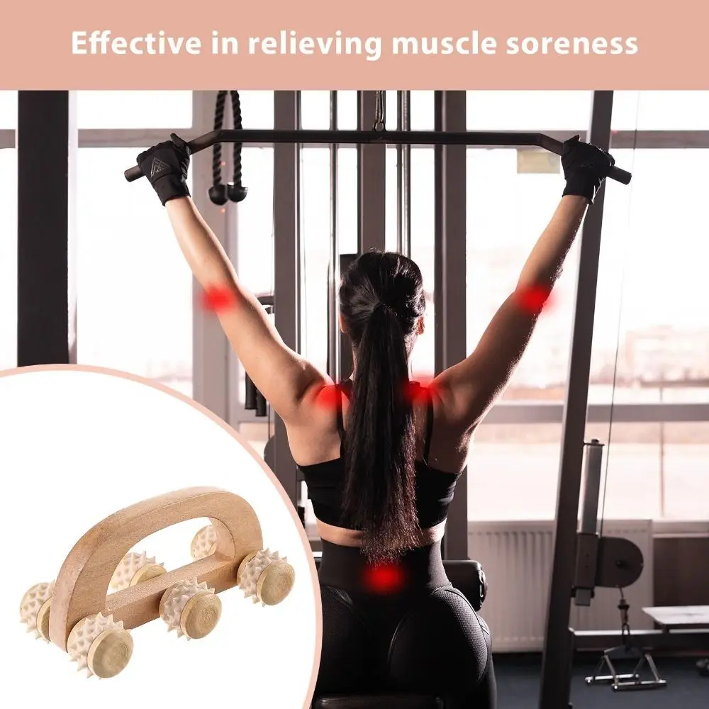 

Deep Tissue Wooden Massage Roller Anti Cellulite Body Shaping Manual Wooden Massager Lymphatic Drainage Handheld Massage Roller