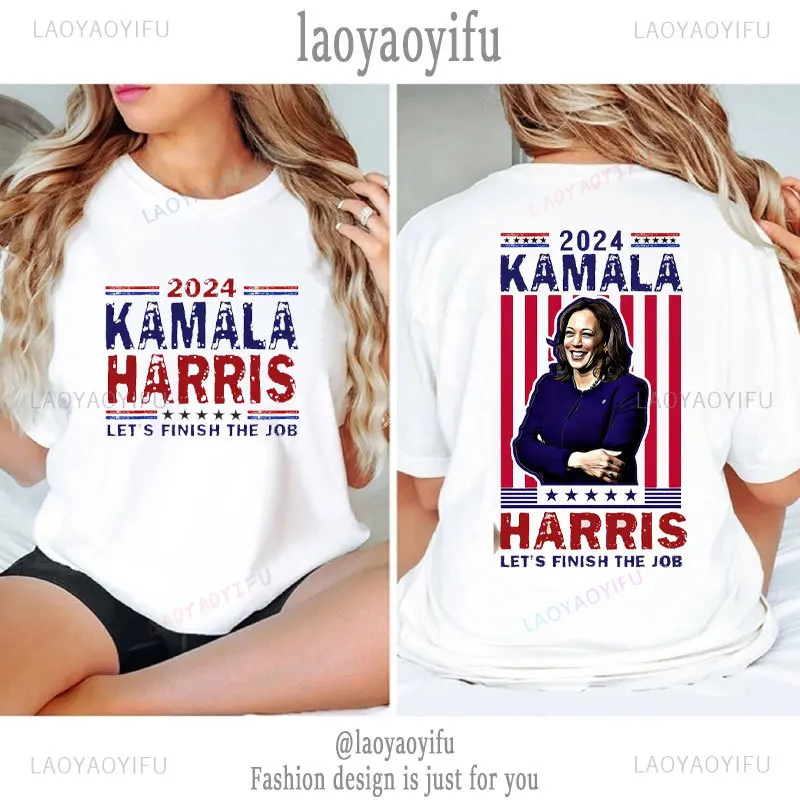 Kamala Harris for President Elections 2024 Printed T-shirt Your Vote Your Voice Every Vote Counts Woman Man Cotton Tshirt Male