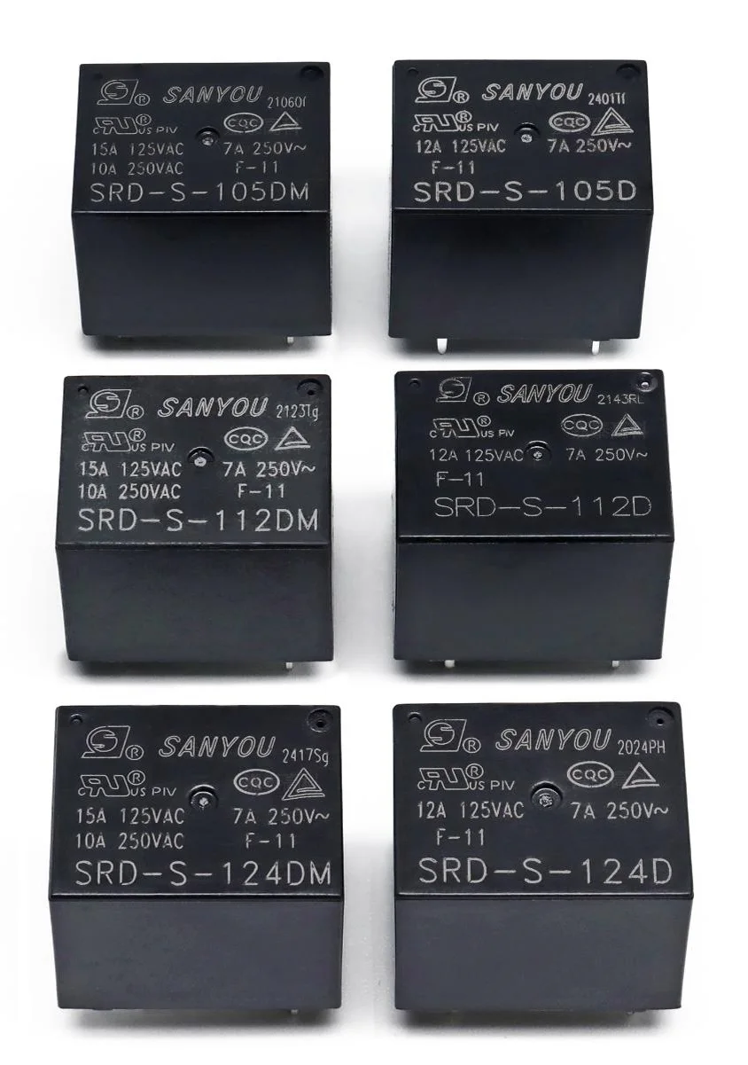 20PCS SRD-S-105D 112D 124D 105DM 112DM 124DM 10A 4Pin 5Pin 100% new Original Relay