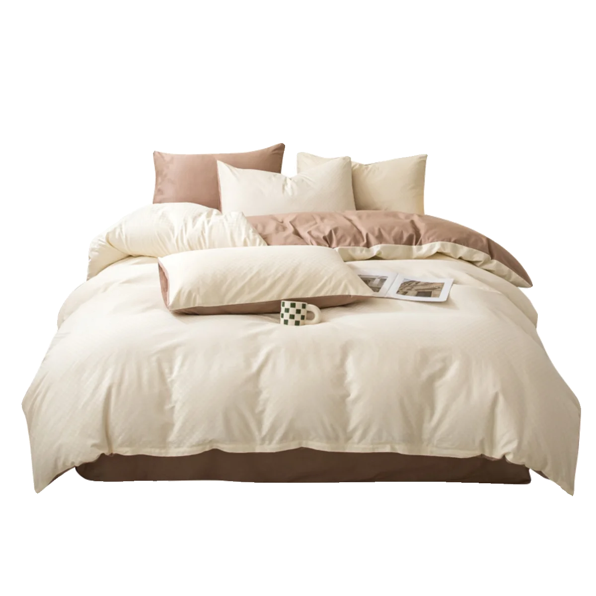 4Pcs Light Luxury Pure Cotton High-end Sense 160 Long Staple Cotton Duvet Cover Simple Bedding 200x230 220x240 Four Seasons