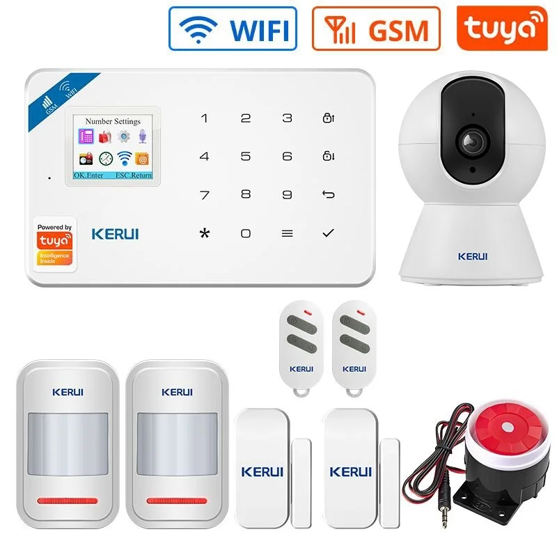 Sem Fio GSM Sistema de Alarme, Controle Remoto, Home Security Alarm, Anfitrião, Tuya Smart APP, Go W18, Wi-Fi