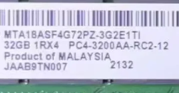 

For 32G 1RX4 PC4-3200 RDIMM MTA18ASF4G72PZ-3G2E1 server