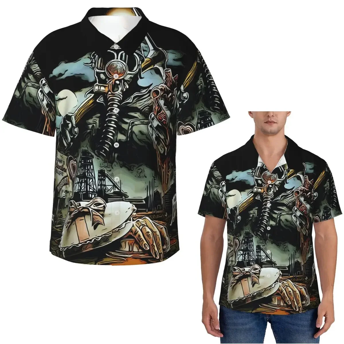 My Bloody Valentine Hawaiian Shirts Funny Men Short Sleeve Shirt for Summer Beach Men's Button Tops