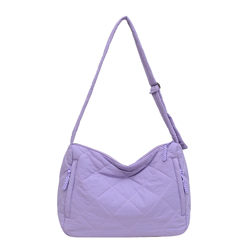 Grandes bolsas de ombro crossbody casuais para mulheres, sacos de algodão, bolsa de luxo, bolsa de inverno, nova, feminina