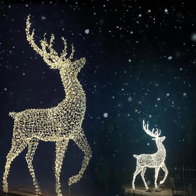 

LED Commercial Large 3D Outdoor Lighted Deer Christmas Decoration