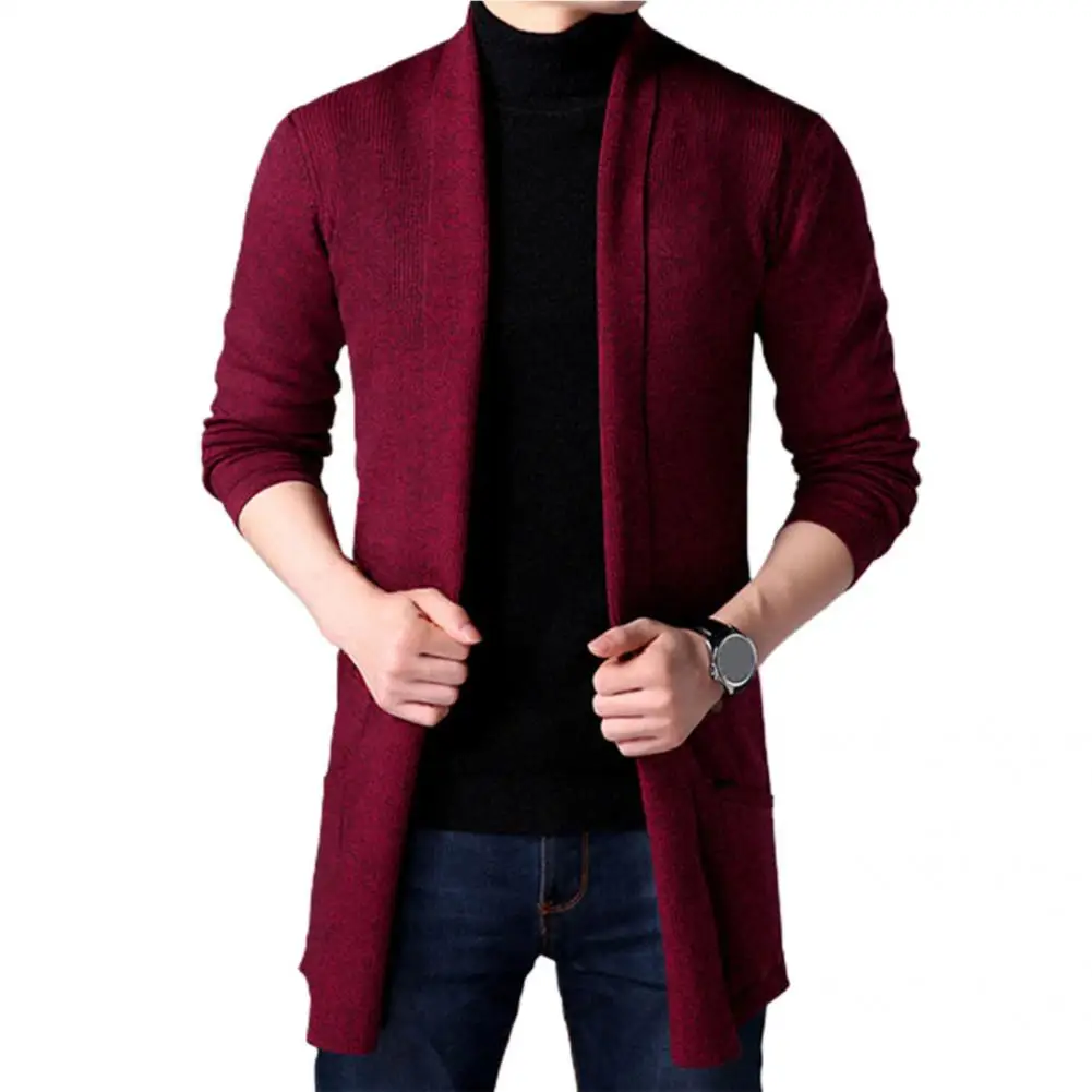 

Knitting Sweater Wear Resistant Comfortable Anti-pilling Men Winter Knitting Sweater Coat Men Cardigan Sweater Elastic