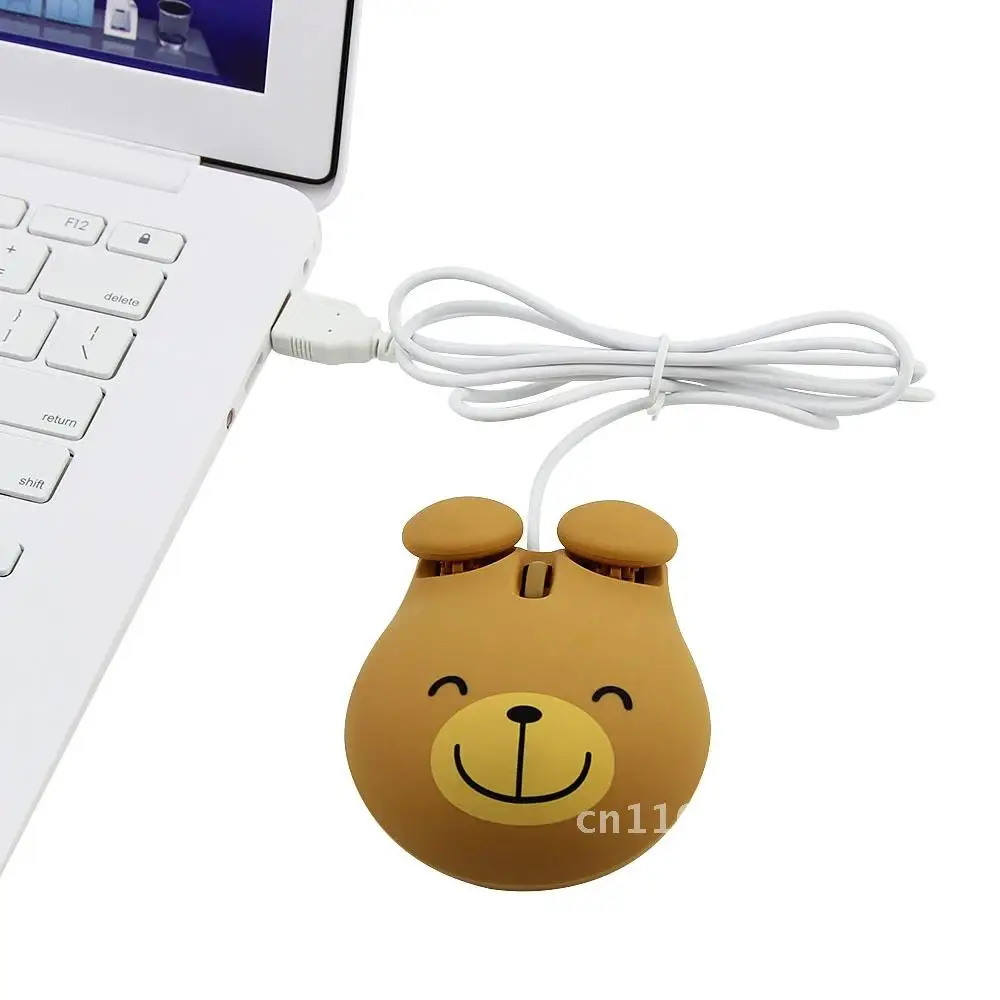 Optical Wired Computer Mouse Cute Cartoon Anime Animal Shape Mice Small Mini Portable PC Office Mause For Laptop Kid Girl Gift