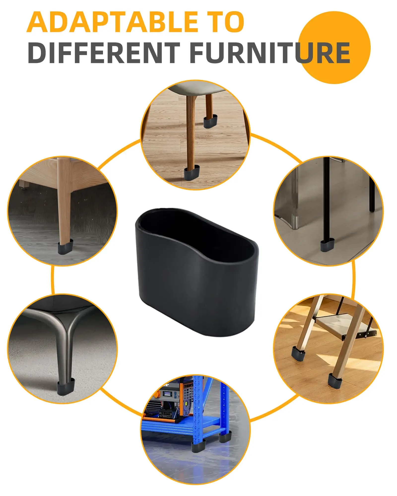 24 шт./компл. защитные колпачки оптимальный пол и шумоподавление с прочной и простой сборкой для использования в помещении черный 20X40 мм