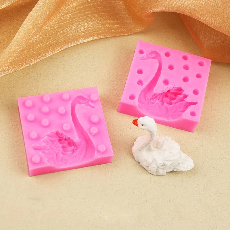 Swan Fondant Mold For Cake Decoration 3D Animal Silicone Baking Tools Cupcake Topper Chocolate Candy Pop Gum Paste Clay Mould