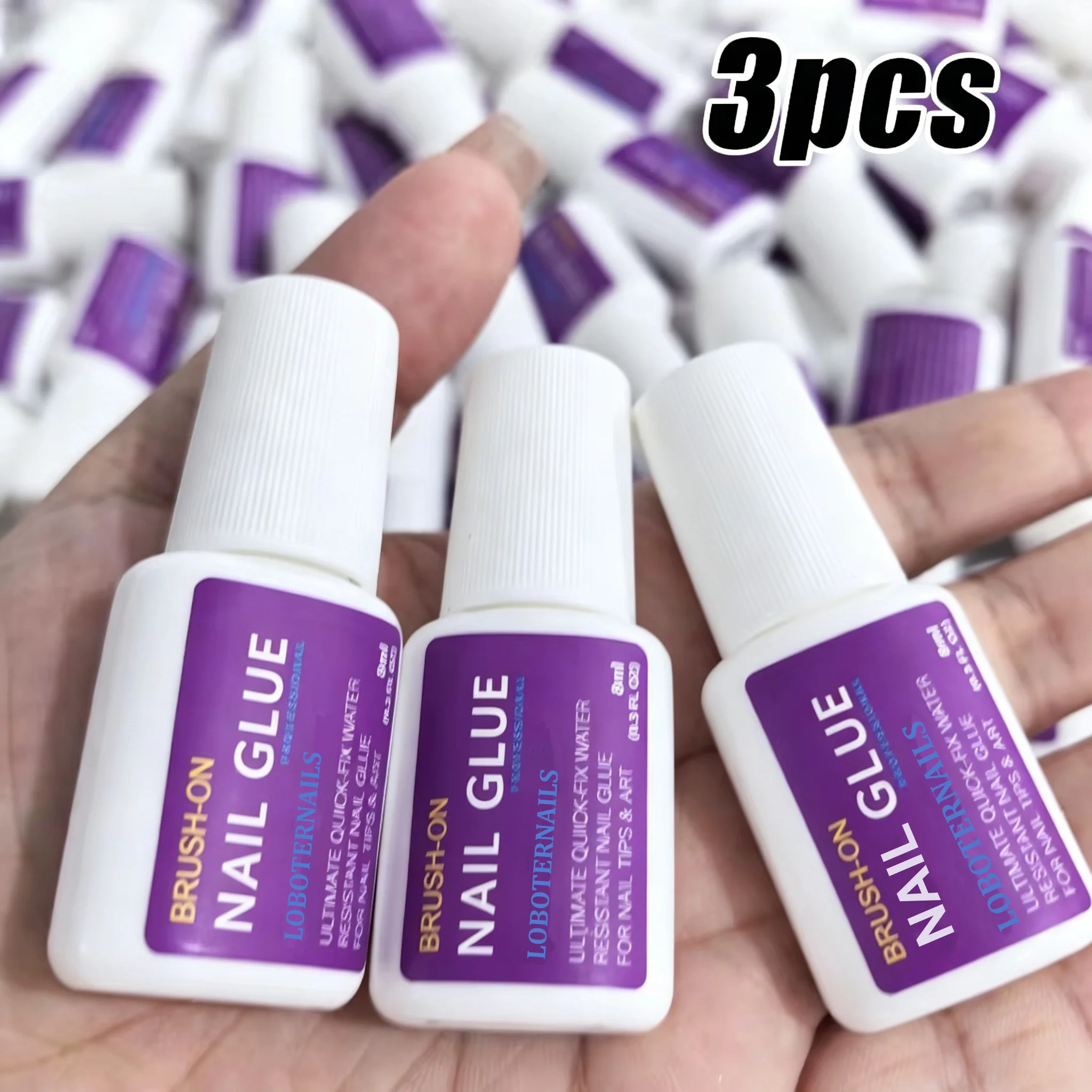 8g Brush On Nail Glue, Long Lasting Super Adhesive for Acrylic False Nail Tips Professional Use